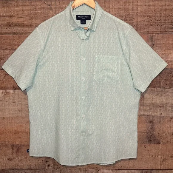 Mizzen+Main Leeward Shirt Men’s Medium Neptune Saguaro Green Stretch Classic Fit - Picture 2 of 11